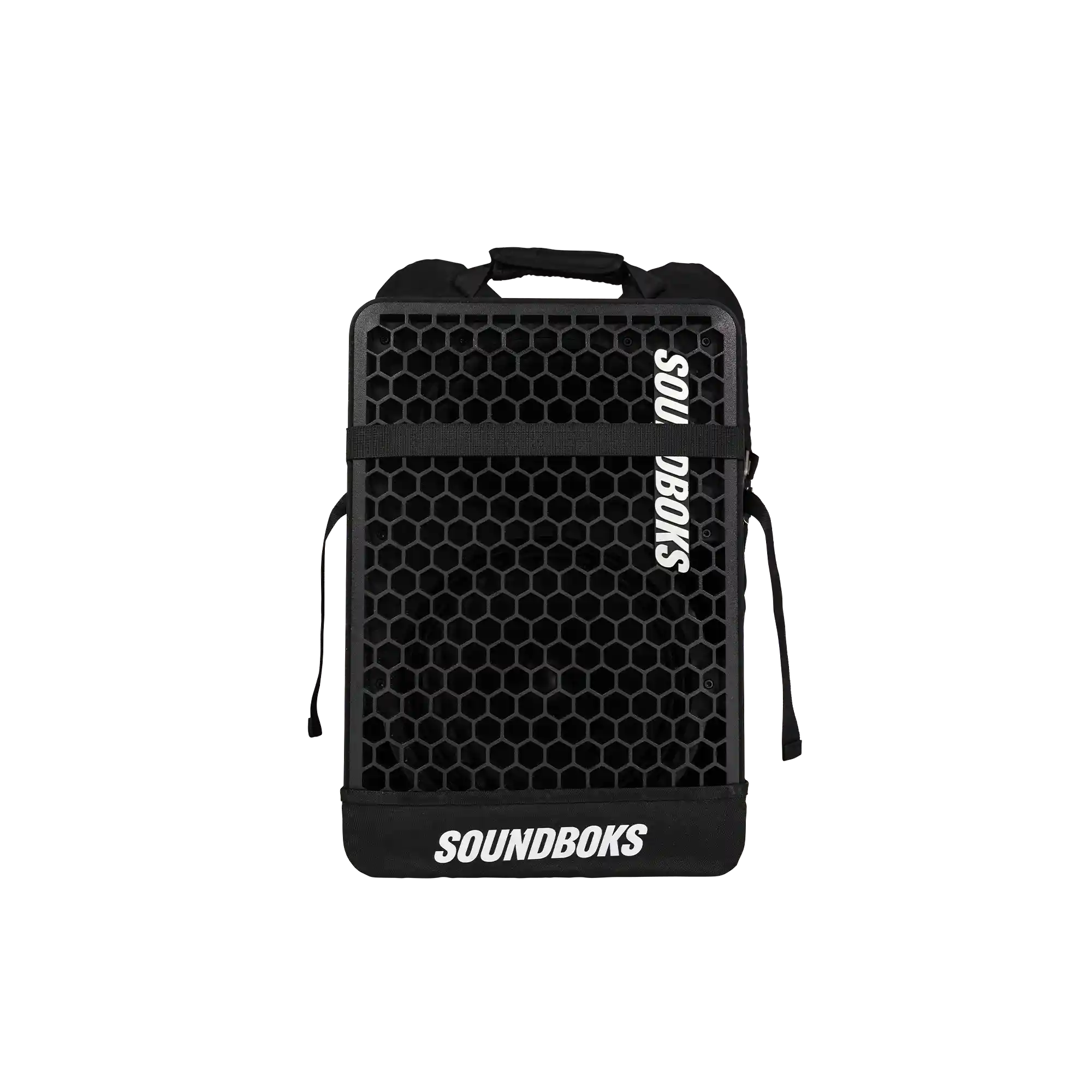 SOUNDBOKS The Backpack from the front with a Soundboks Go