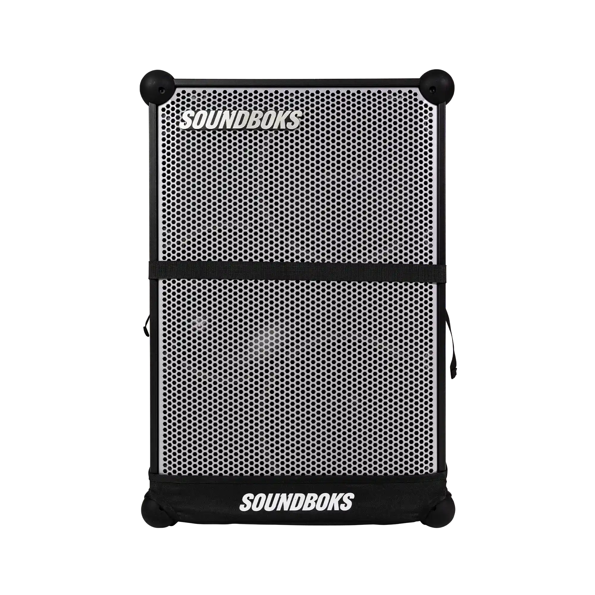 Soundboks 4 in The Backpack front#grill-color_metallic-gray