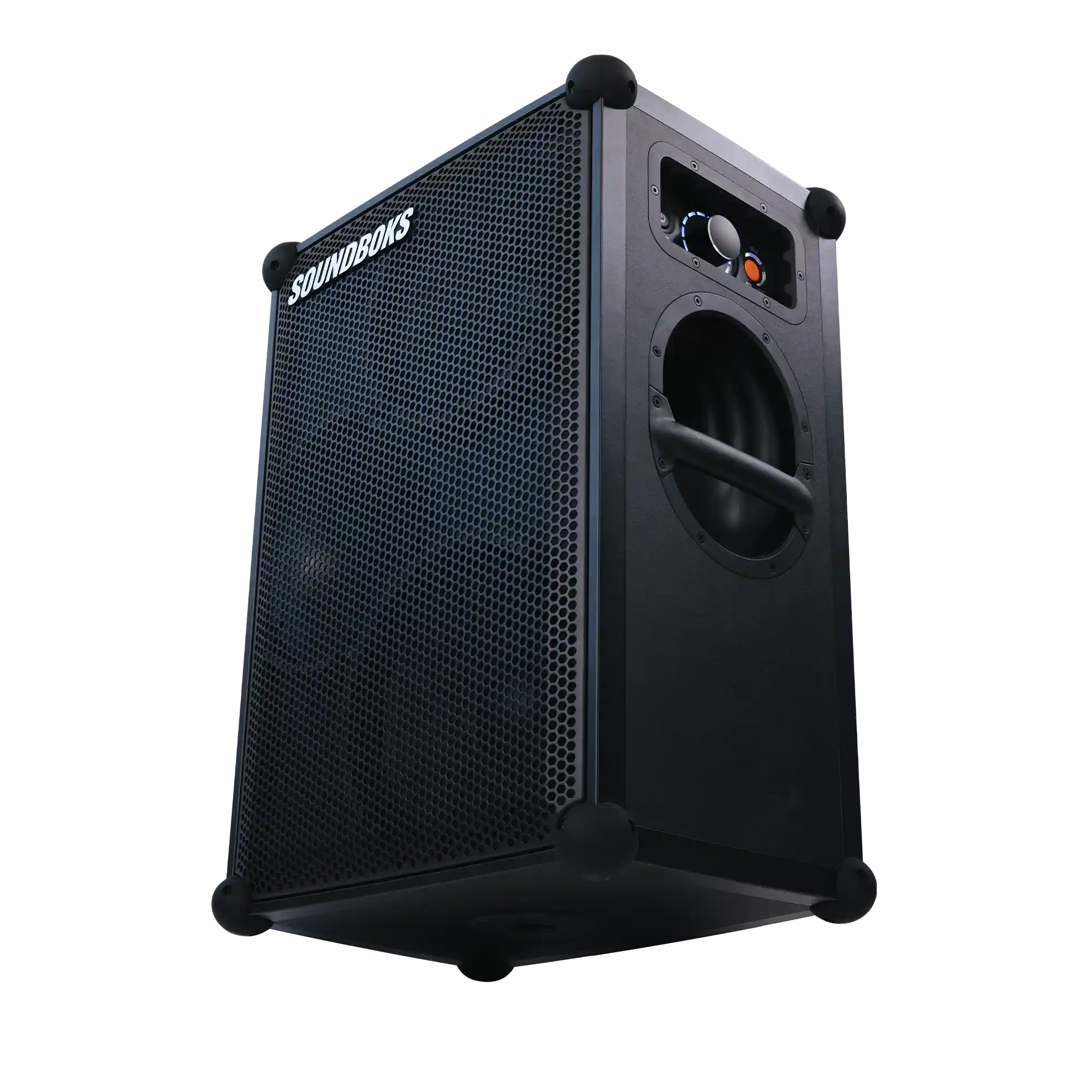 THE SOUNDBOKS 4 angled from below#grill-color_black,fr:couleur-de-la-grille_noir